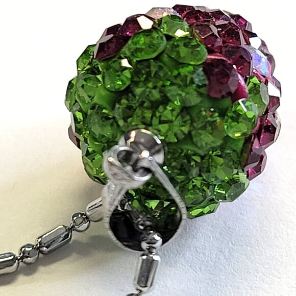 Purple Strawberry Pendant with Swaroski elements on a 18K Silver Chain - Picture 8 of 14